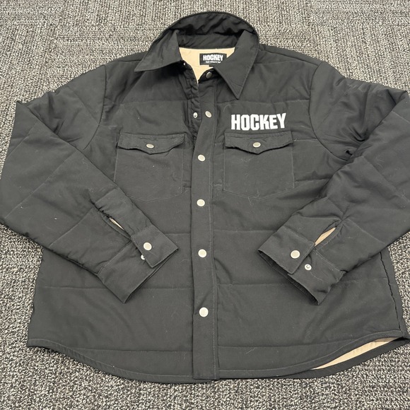 HOCKEY M Eyes Without a Face Snap Up Shirt Quilted Jacket Shacket Skateboarding - Picture 1 of 10